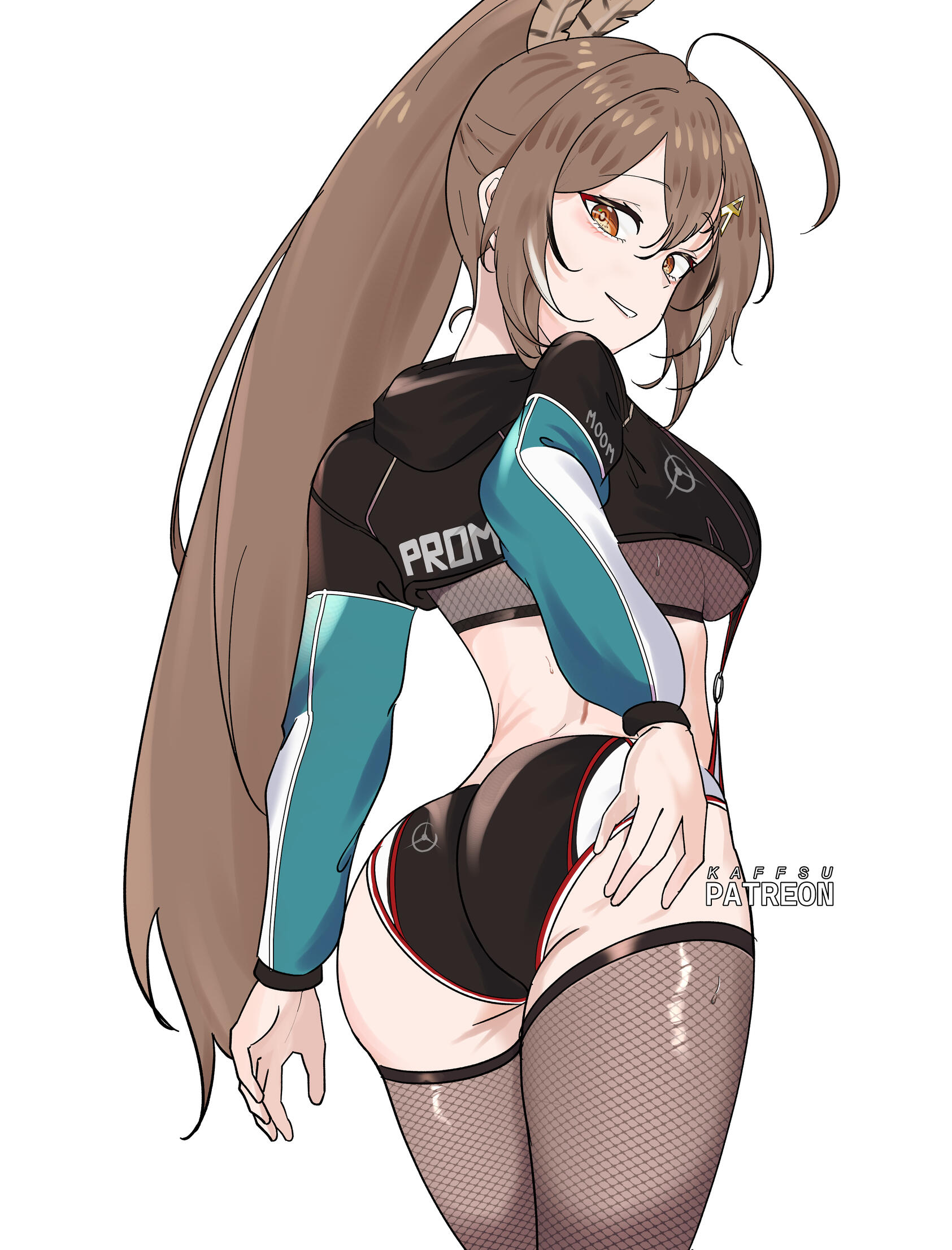 Drawing of Ninomae Inanis from Hololive EN in a Monster-Hunter style.