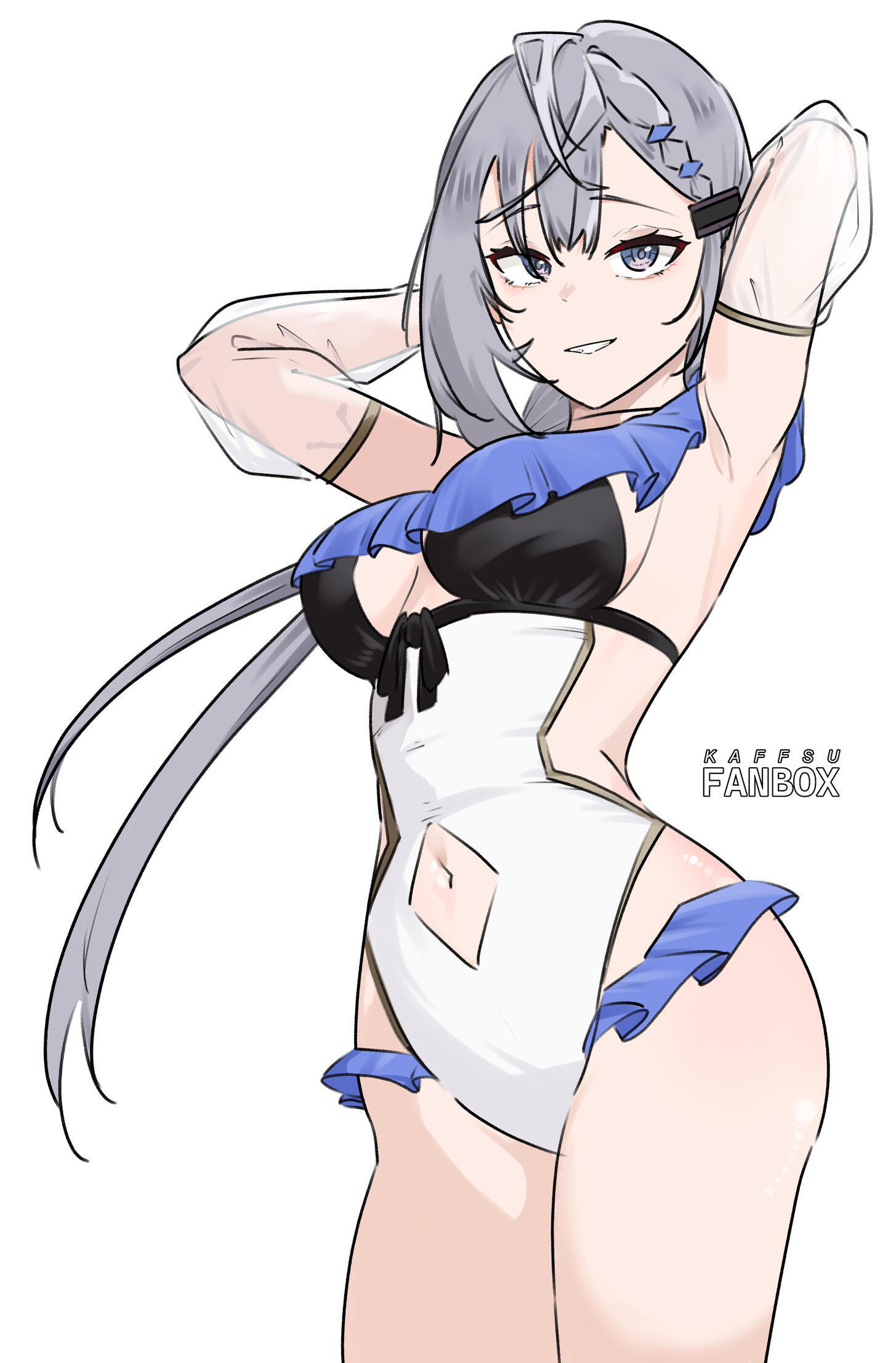 Drawing of Hakos Baelz from Hololive EN Promise wearing a goth outfit.