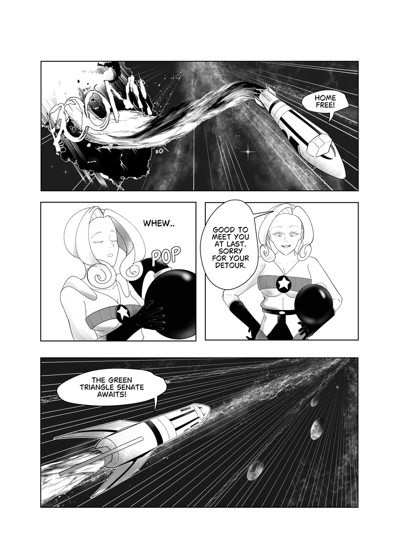 One page manga of Fuwamoco and Azki from Hololive EN Advent and Hololive Generation 0 about GeoGuessr