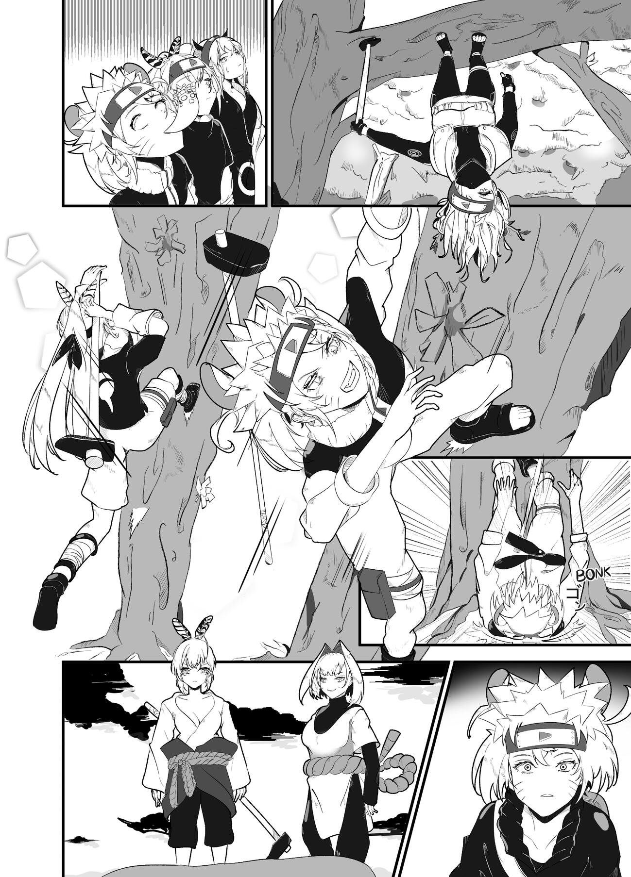 Drawing of Hololive EN Promise about their Baeruto adventures.